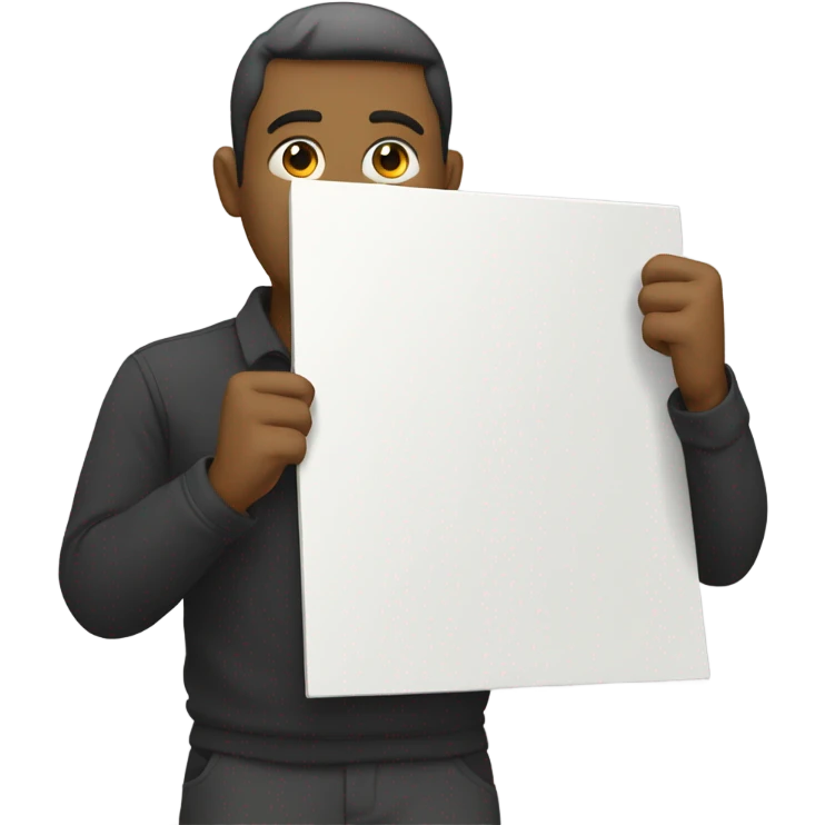 man standing holding placard on stick emoji
