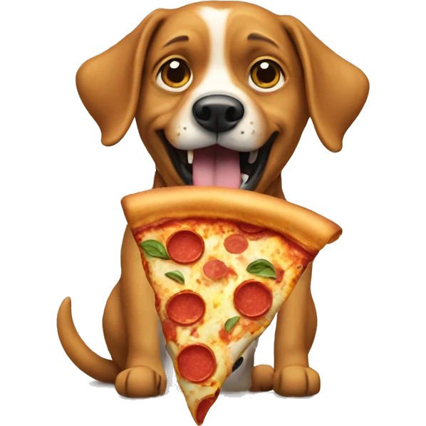 Dog eat pizza in wear emoji