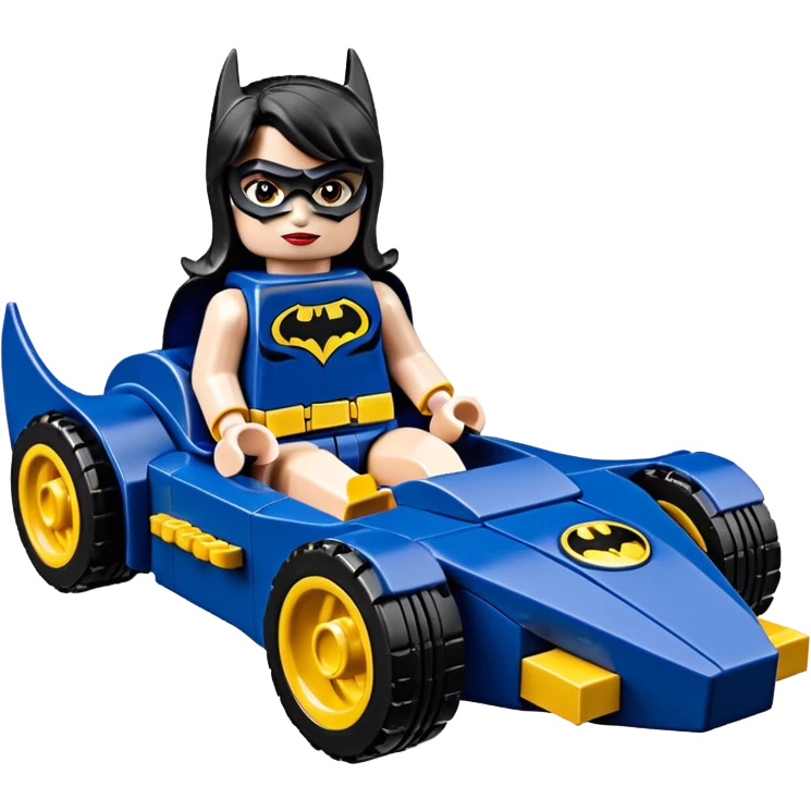 scale racing sexy muscular Batgirl’s masculine midnight-colored tight outfit 1970’s tv style dark knight stealthy accurate sporty safe plush deluxe Lego off-road pursuit drifting F1 car lexus (black hair,reclining and relaxed torso and shoulders back against seat) rally emoji