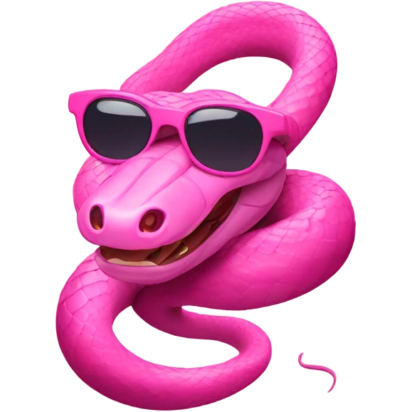 A cunning snake in pink shades emoji