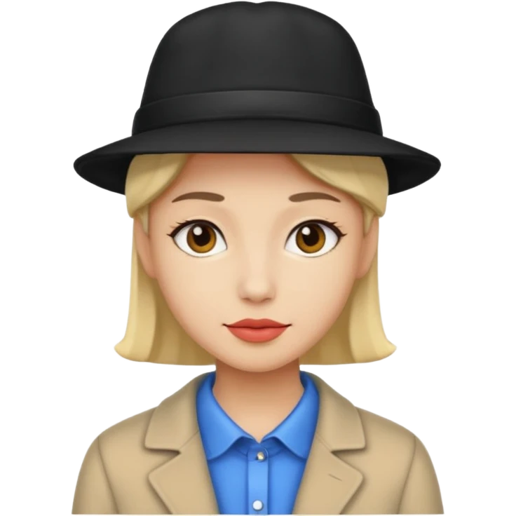 black hat wearing coloring clothes emoji
