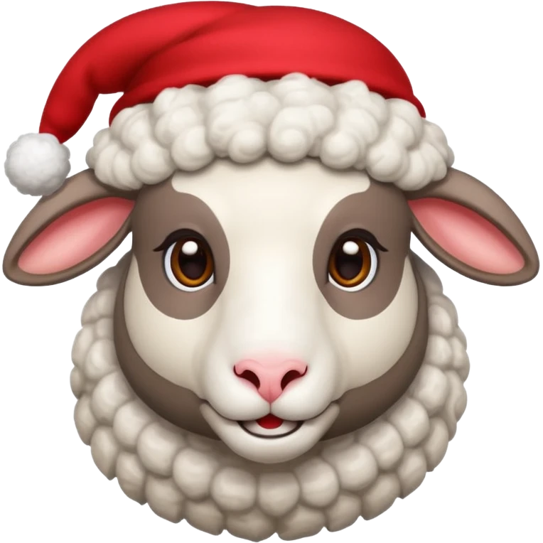 Sheep wear a red hat emoji