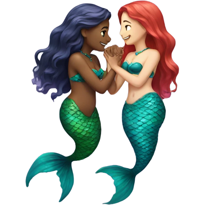 two mermaids in love emoji