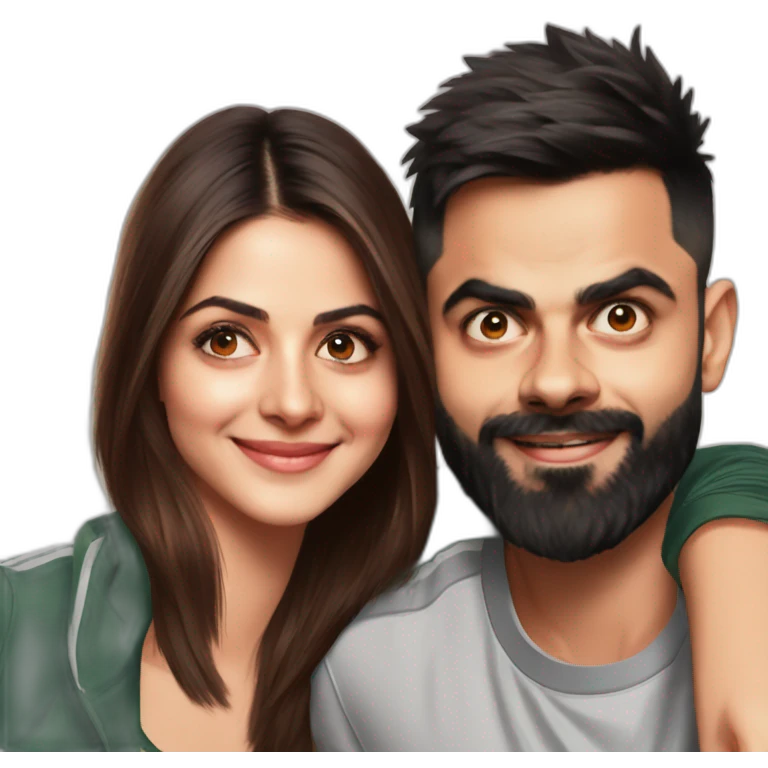 Virat Kohli with Anushka Sharma  emoji