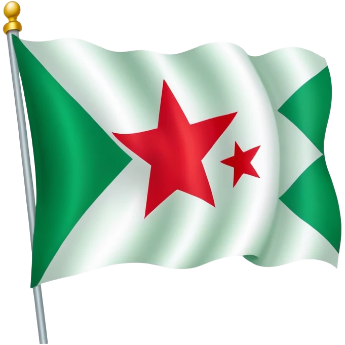 Green syria flag with three red flags  emoji