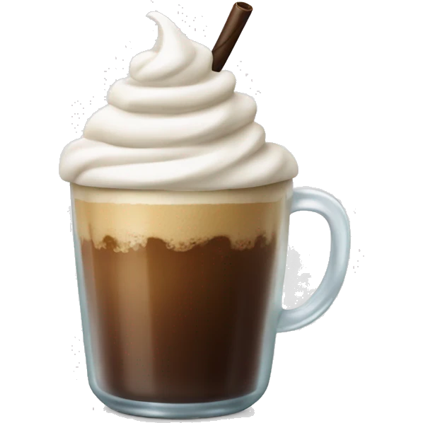 Ice coffe with whipped cream emoji