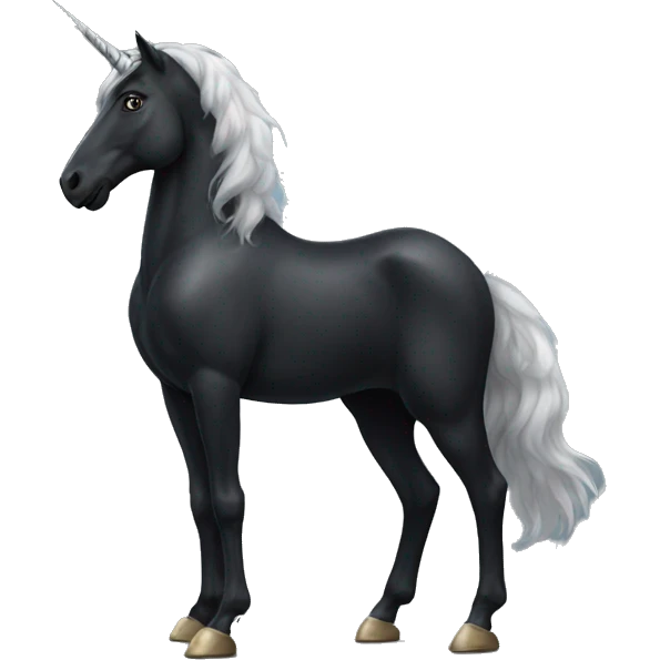 Fullbody Realistic black unicorn emoji