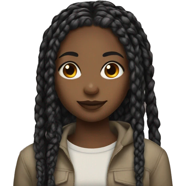 Black girl with box braids  emoji