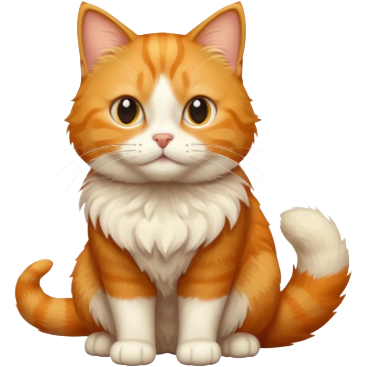 Make me a orange tabby cat with a white chin and a bit of white on the end of his tail emoji