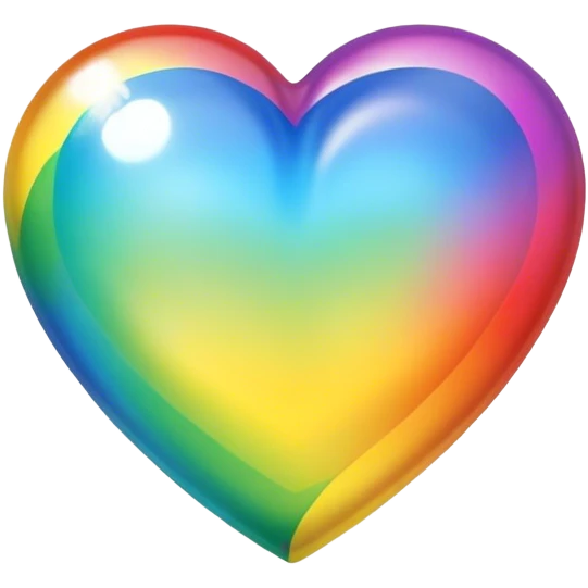 Thinking of a rainbow heart emoji