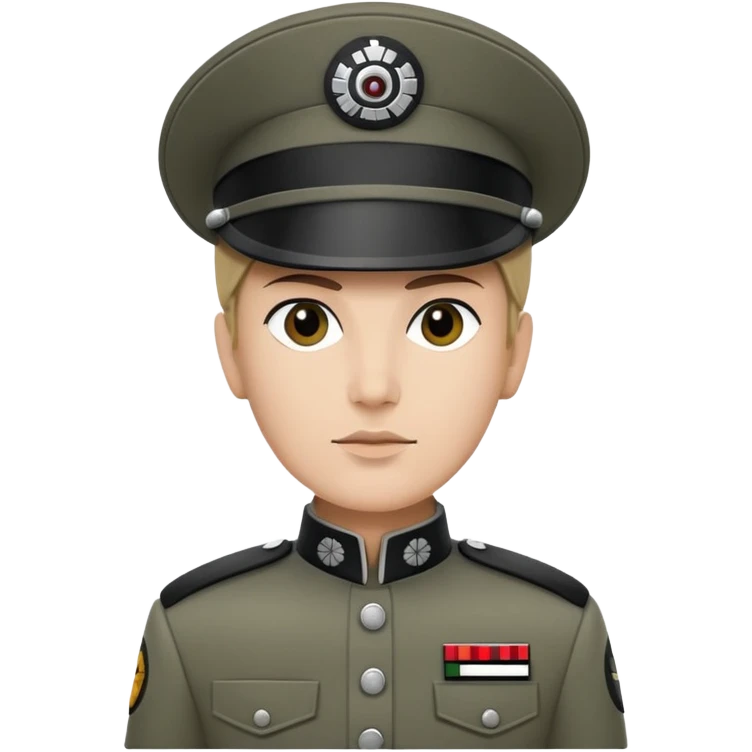 Star Wars Imperial officer with kepi hat and no shoulder boards, olive-gray uniform emoji