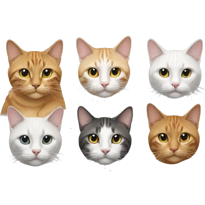 four cats looking really cool emoji
