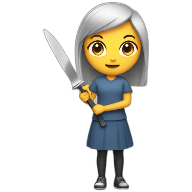 Girl holding a knife  emoji