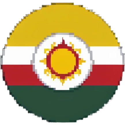 flag of Kurdistan with red, white and green horizontal stripes and a yellow sun symbol emoji