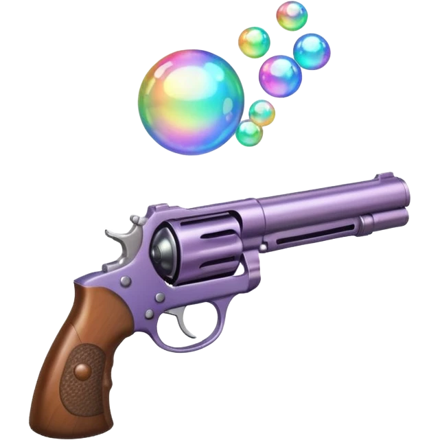 Bubbles come out of the gun barrel emoji