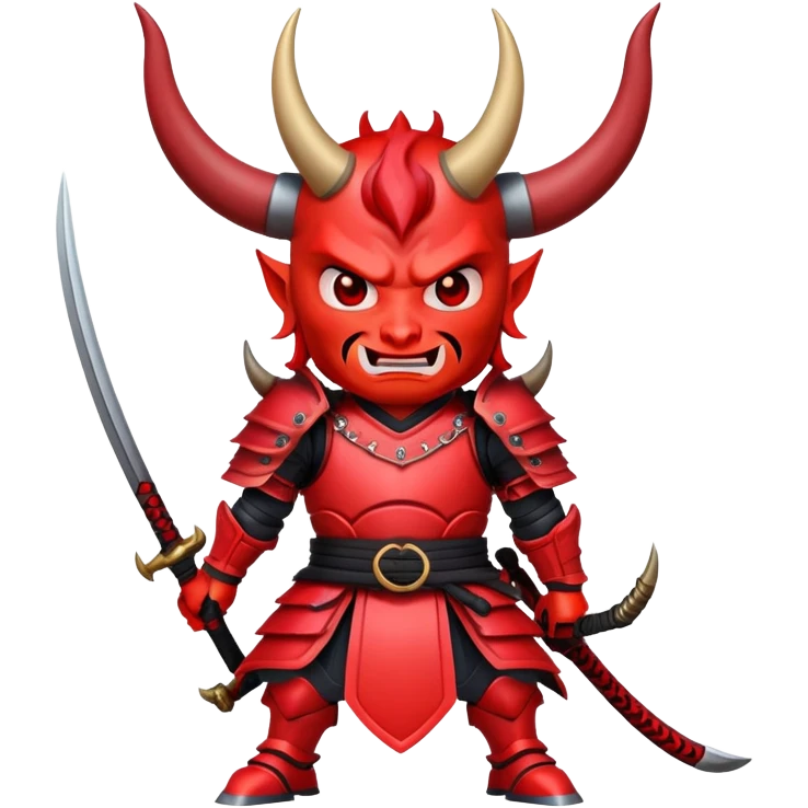 Devil samurai with large curved horns emoji