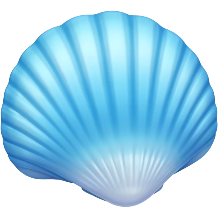 Light blue seashell emoji, pearl texture, soft gradient, smooth curves, glossy finish emoji