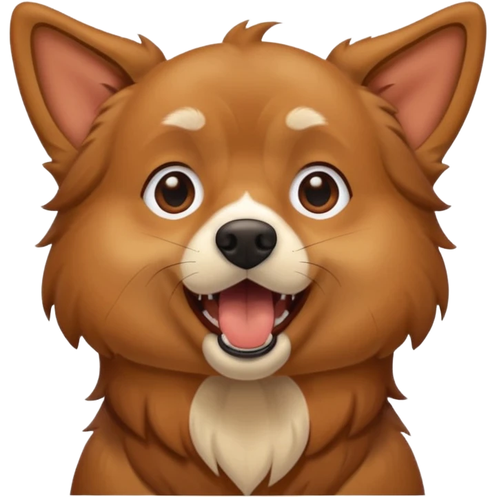 Dog barking at person emoji