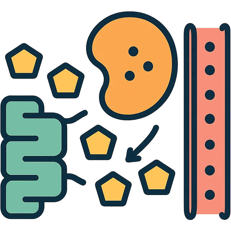 Ultra-detailed illustration of enzyme digestion: amylase breaking starch into sugars near a cell membrane. Clean white background, no text. Scientific but simple emoji