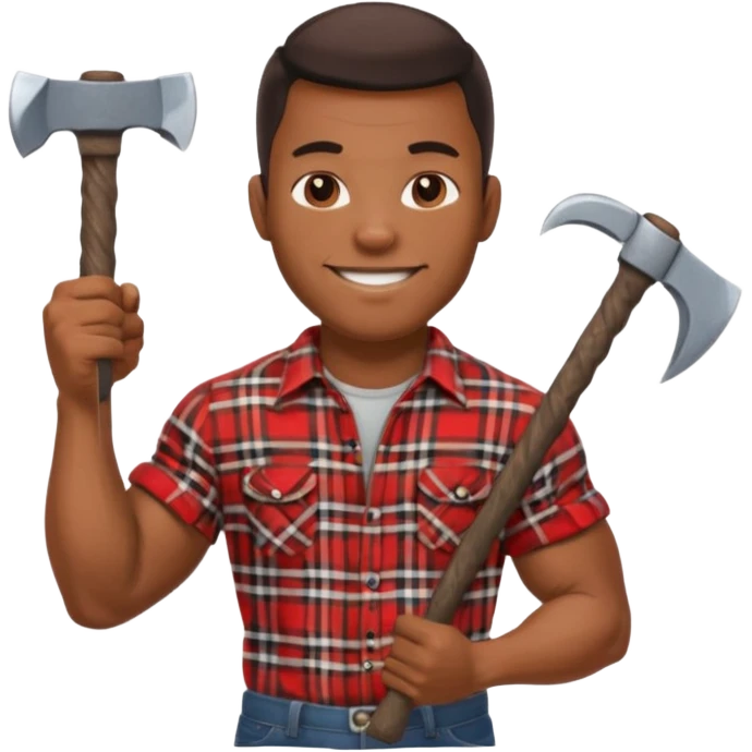 black lumberjack man emoji
