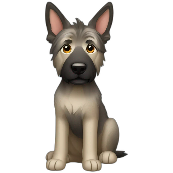 Berger Picard service dog. Pointy ears. Black hair emoji
