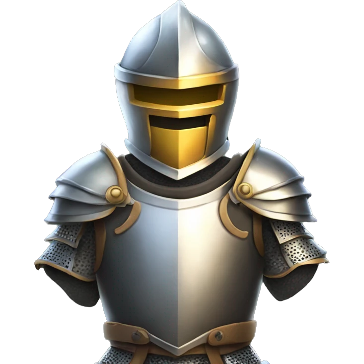 A knight in shiny armor emoji