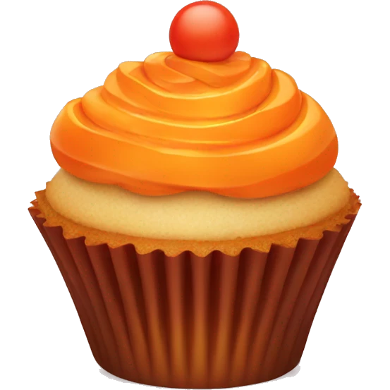 Happy Orange cupcake emoji