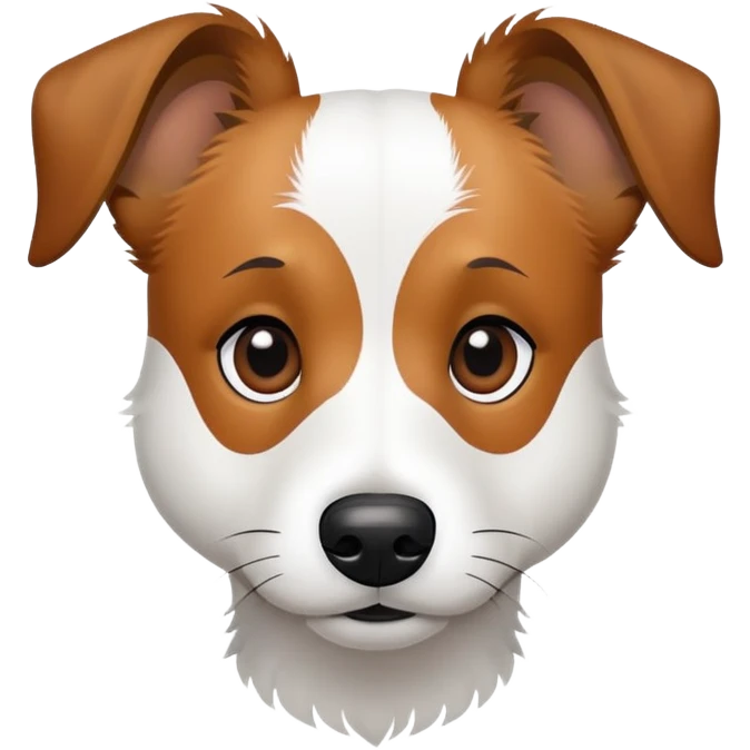 long haired jack russell mix white face  emoji