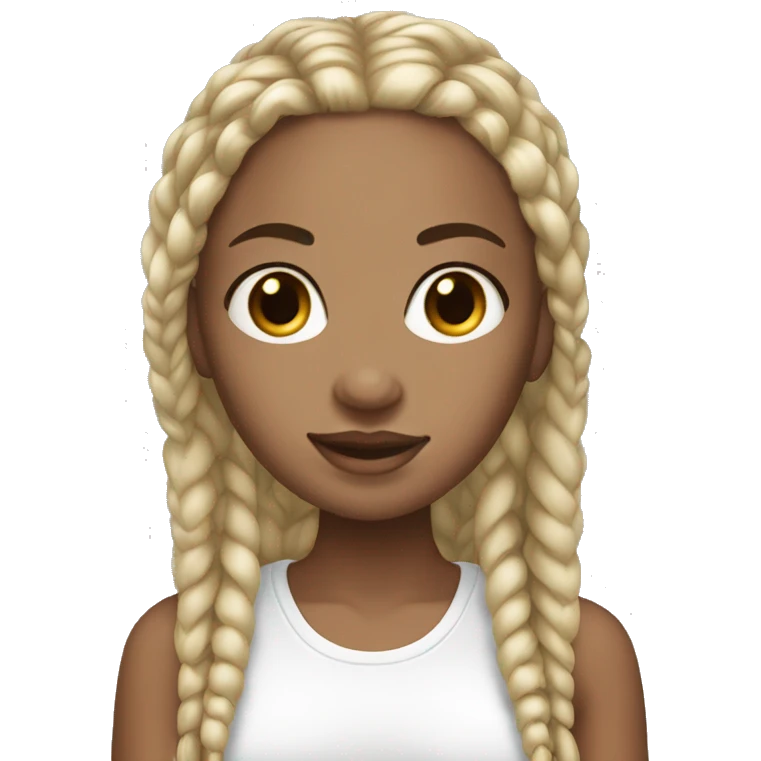 White girl with box braids emoji