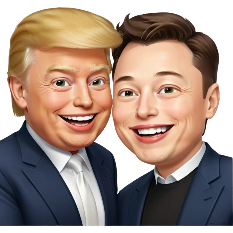 Donald Trump and Elon Musk laughing  emoji