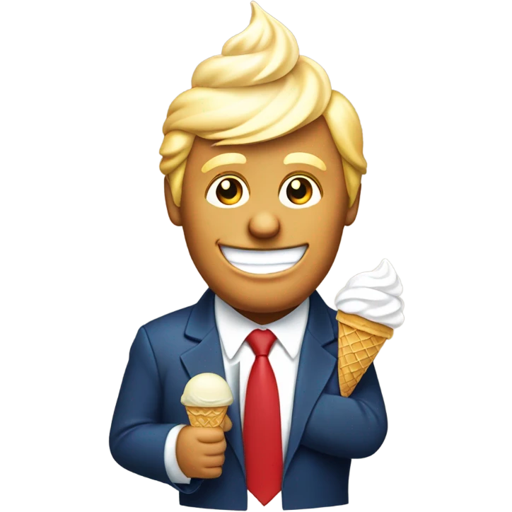 Trump with ice cream emoji