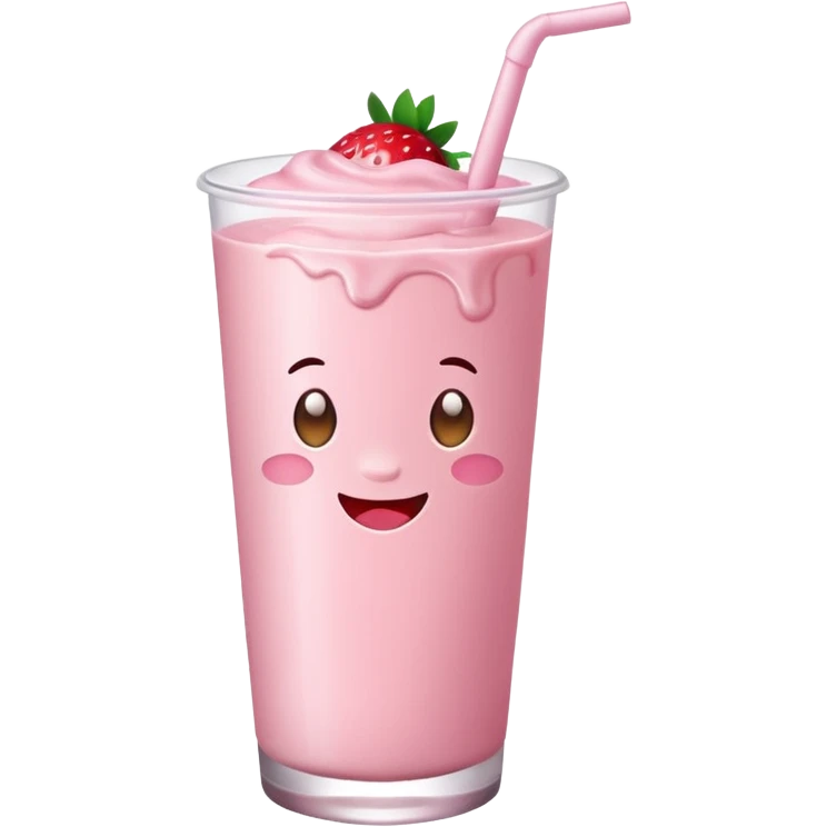 Strawberry milk cartoon emoji