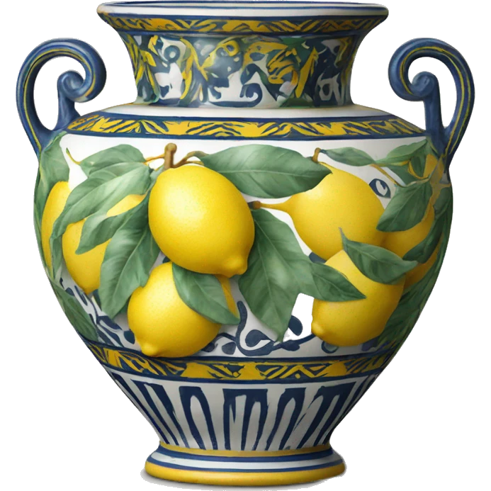 Deruta vase with lemons emoji