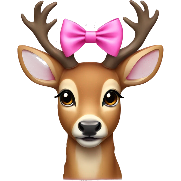Deer with a pink bow  emoji