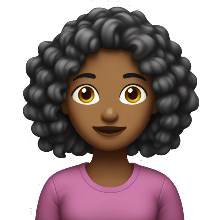 Chica con pelo largo rizado oscuro emoji