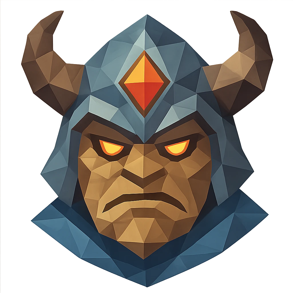 emoji inspired by Dota 2, low-poly polygonal style, fantasy game look emoji