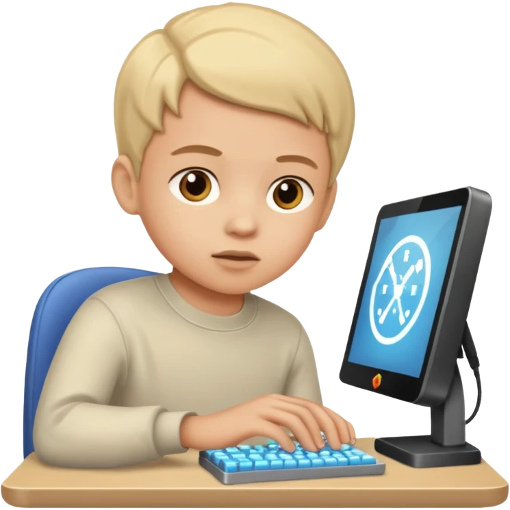 child programs a game emoji