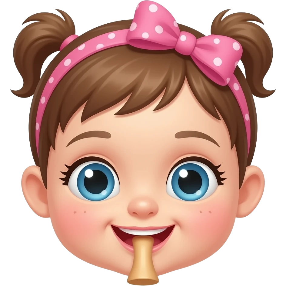 happy baby girl with an anal plug on emoji