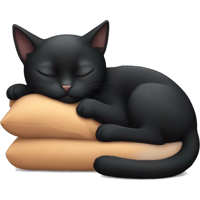 black cat sleeping emoji