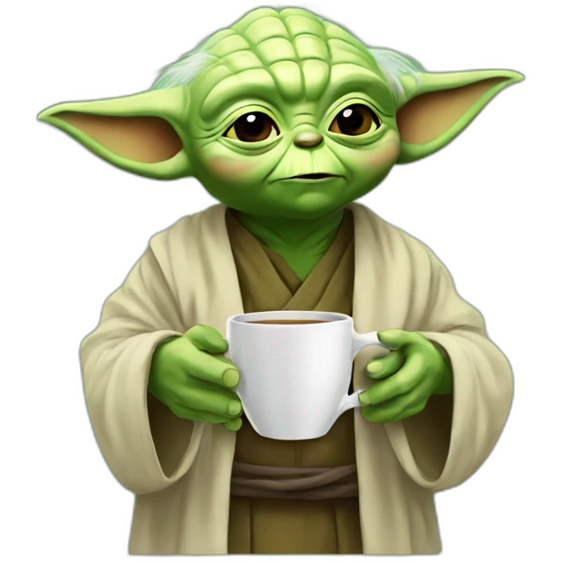 Yoda drinking a cup of tee emoji