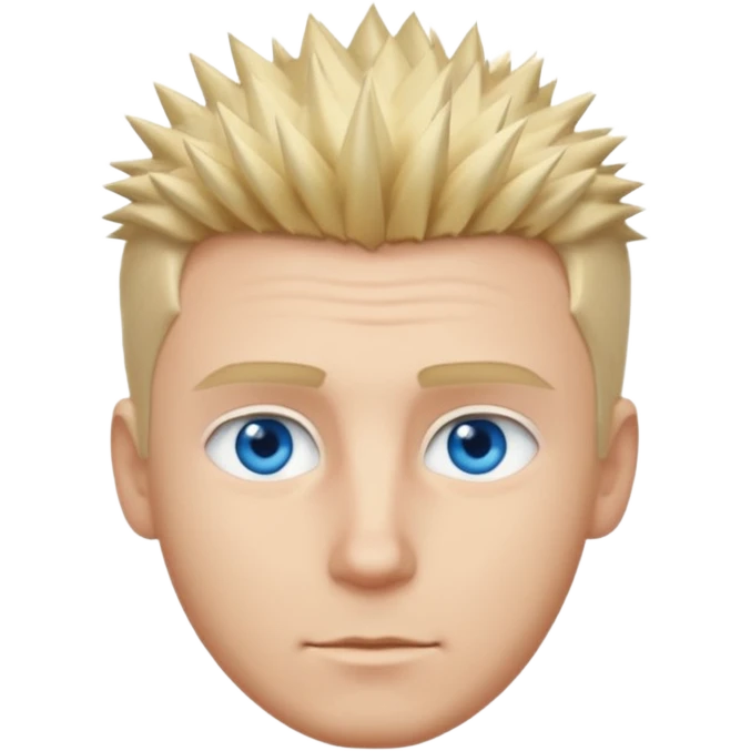 white man short spike hair blond emoji