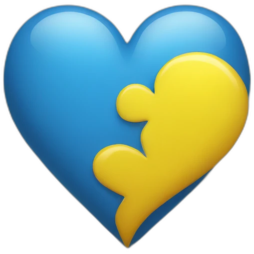 Blue heart yellow heart  emoji