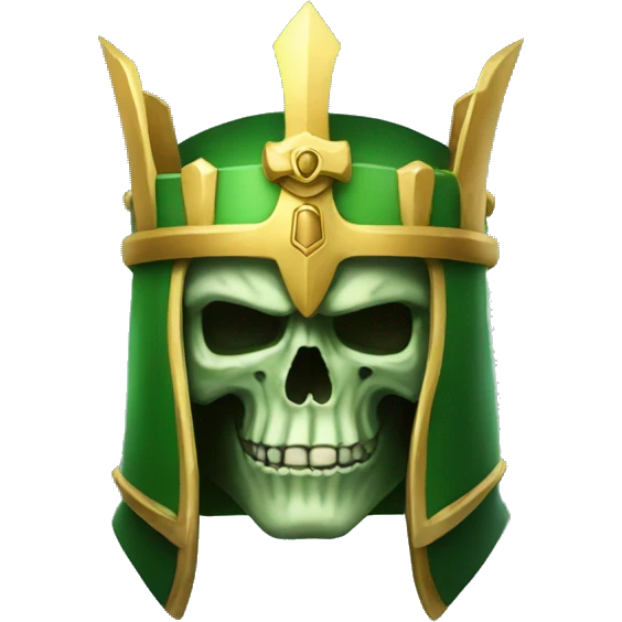 Skull knight king green emoji