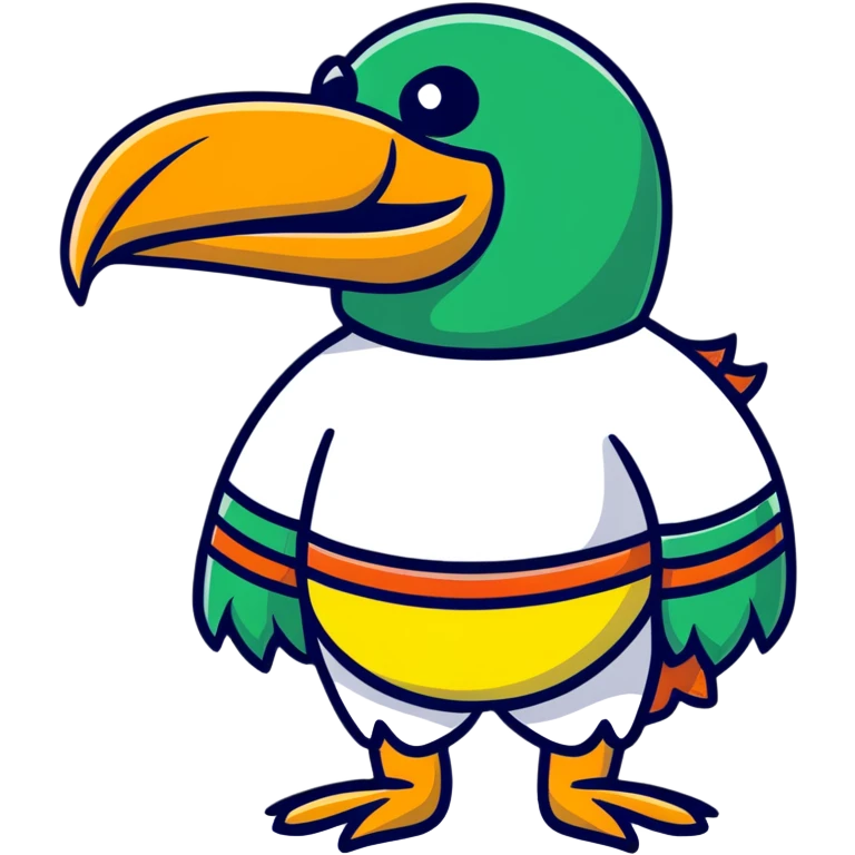 Louisiana themed luchador mask with pelican and bayou design emoji