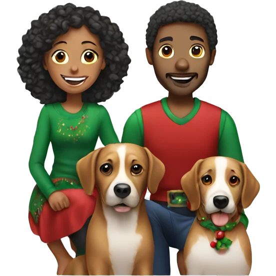christmas family with dog emoji