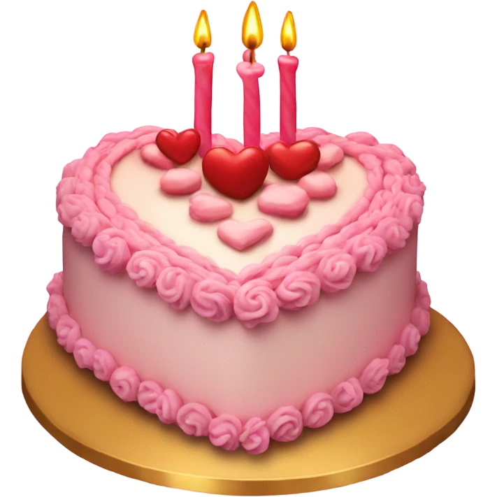 extravagant heart shaped birthday cake  emoji