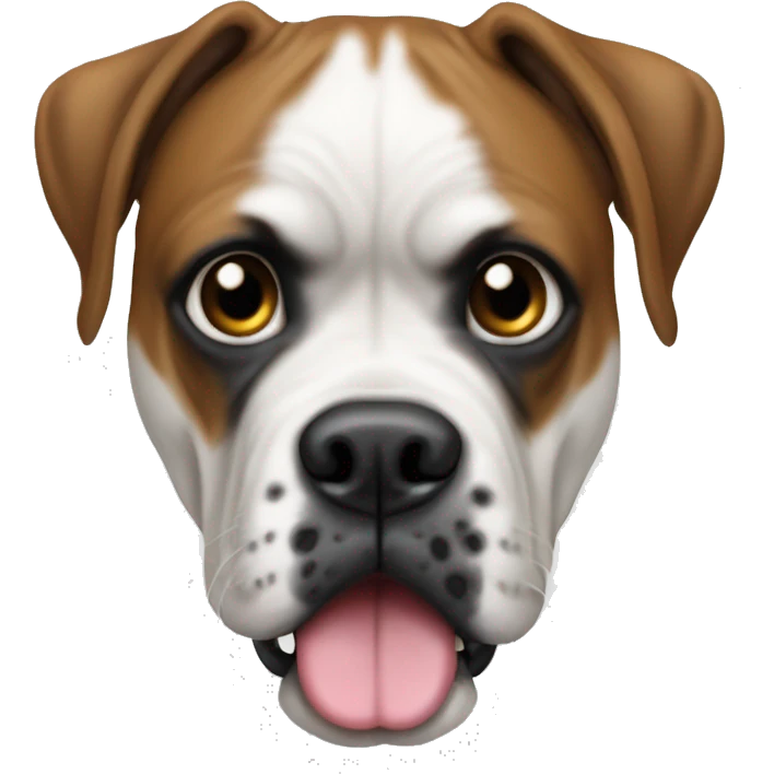 White boxer dog mancha en ojo izquierdo  emoji