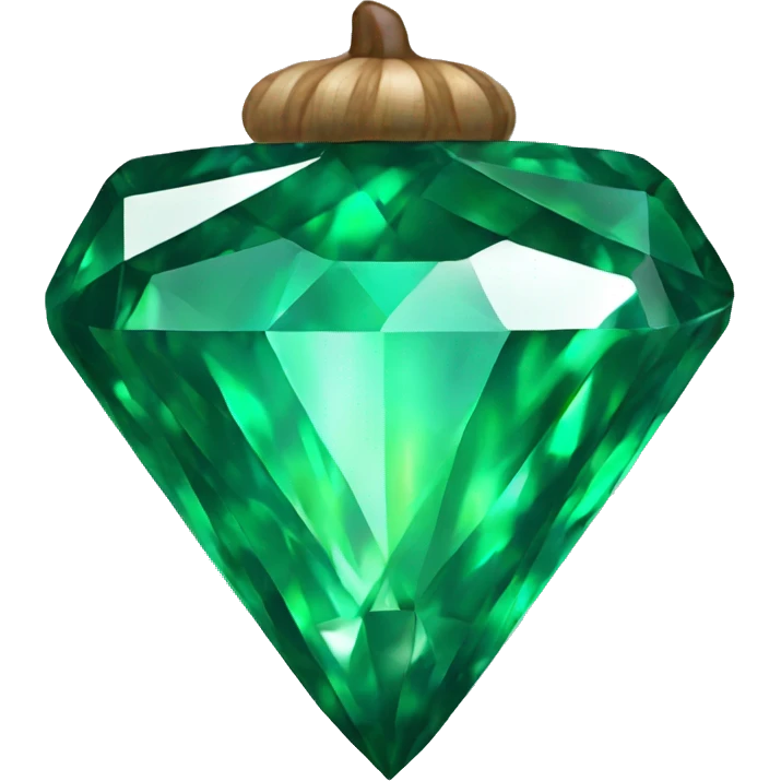sparkling emerald Acorn like diamond emoji