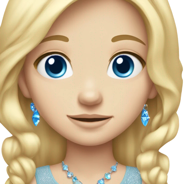 Cute bling blonde white girl blue eyes long hair  emoji