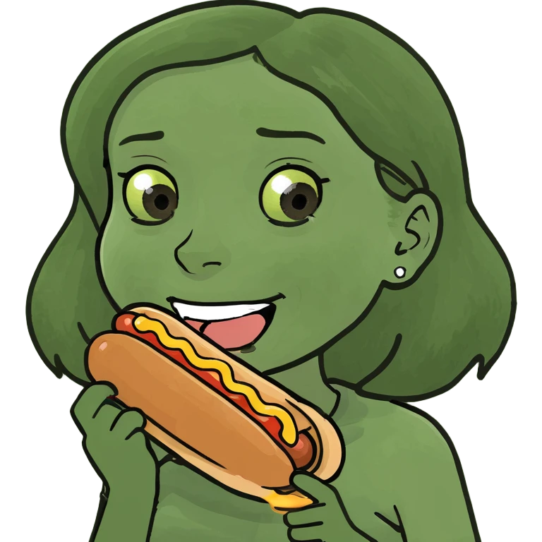 Megan moroney eating a hotdog  emoji
